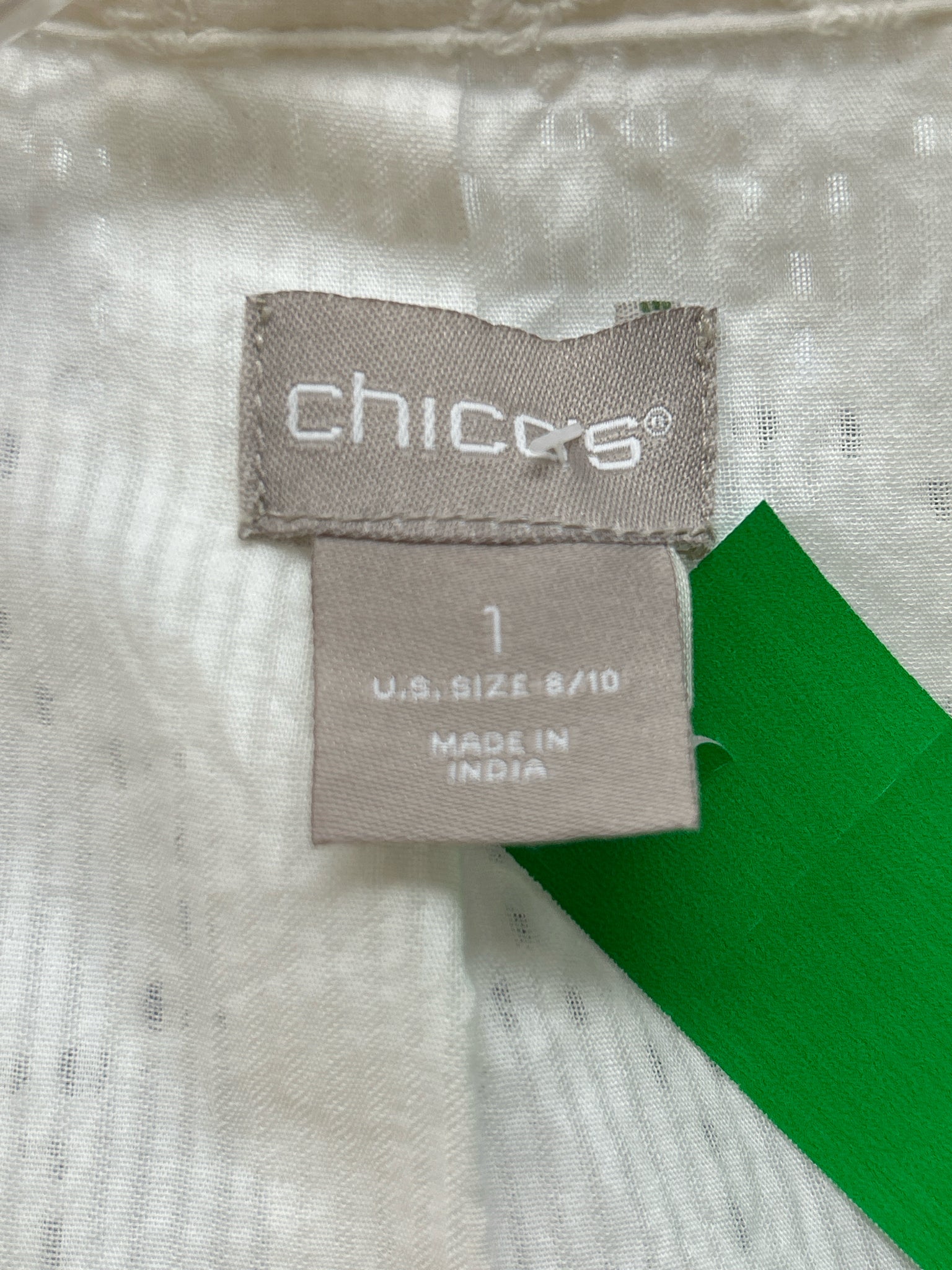 CHICO'S Size 8/10 WHITE & BLUE Women Jacket