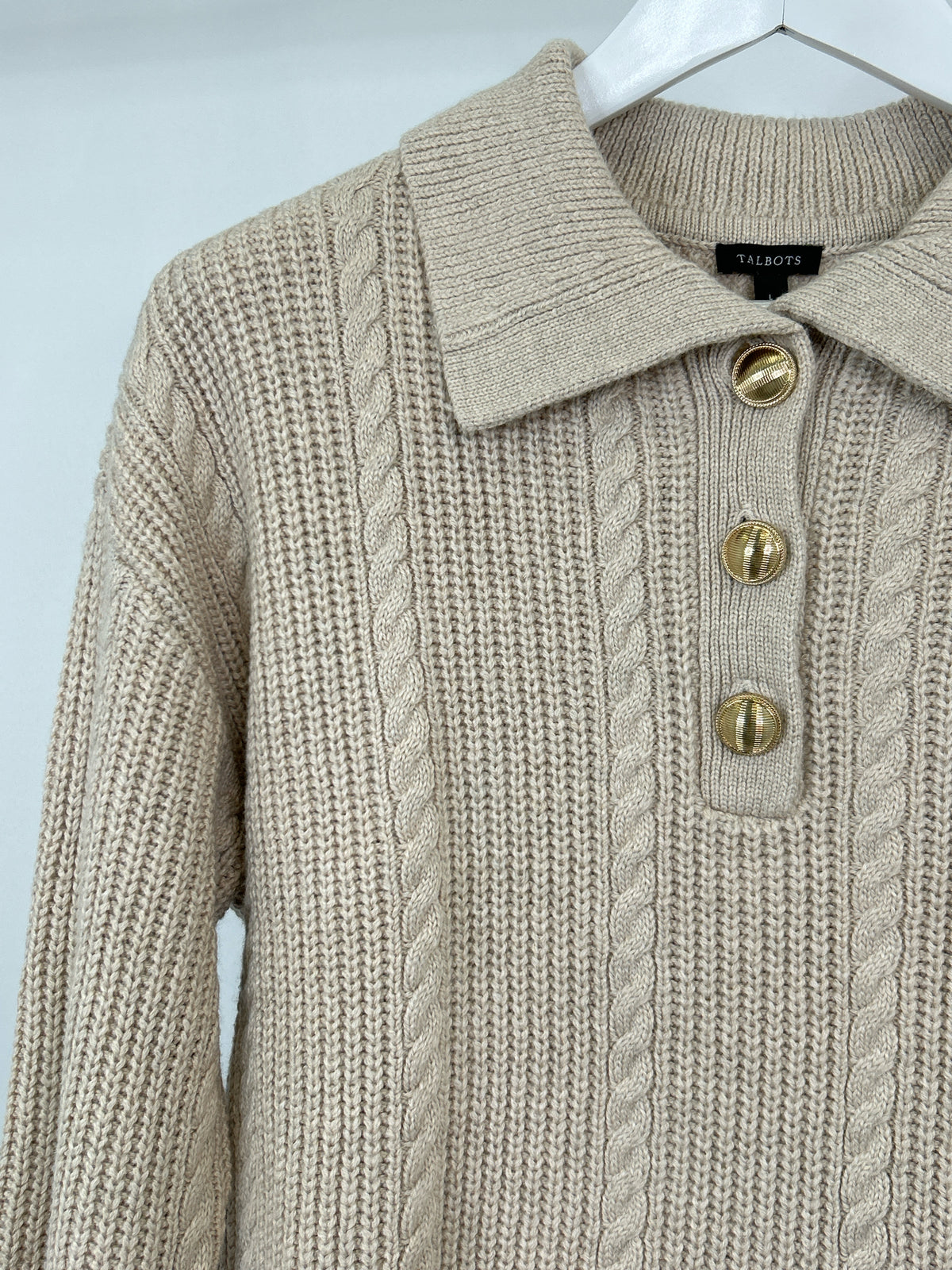 TALBOTS NWT Size L Beige Women Sweater