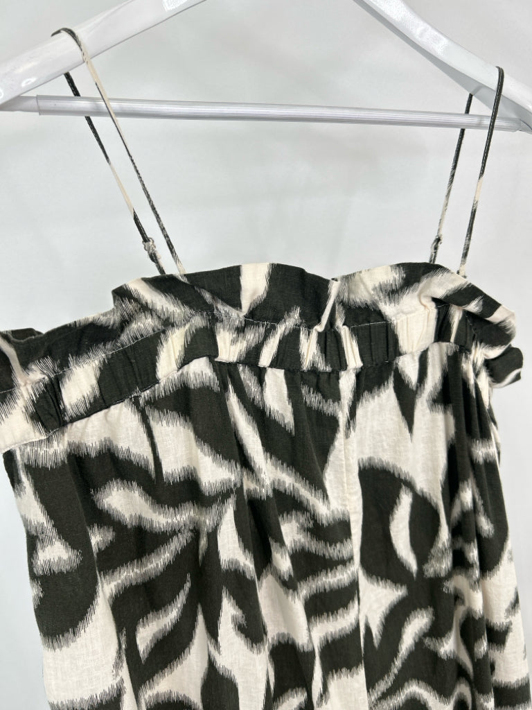 BANANA REPUBLIC Size XL WHITE AND CHARCOAL Women's Jumpsuit