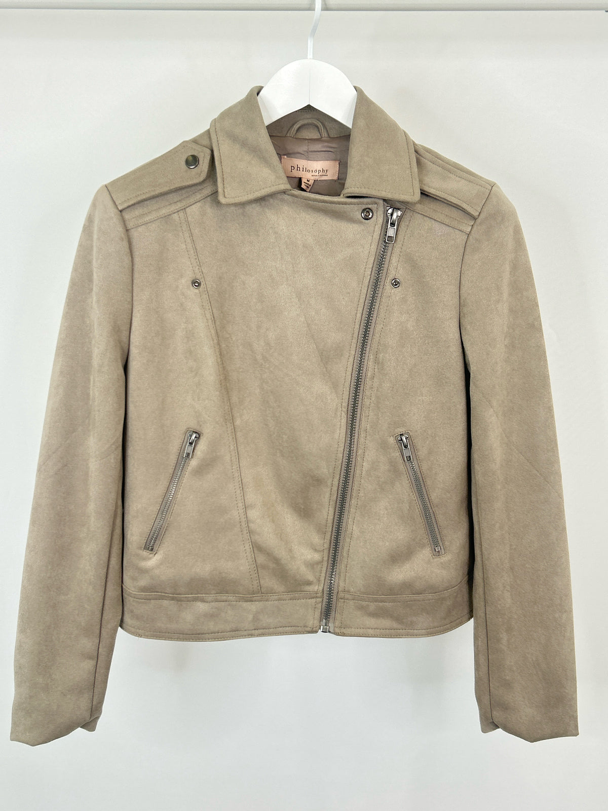 PHILOSOPHY Size M Taupe Women Jacket