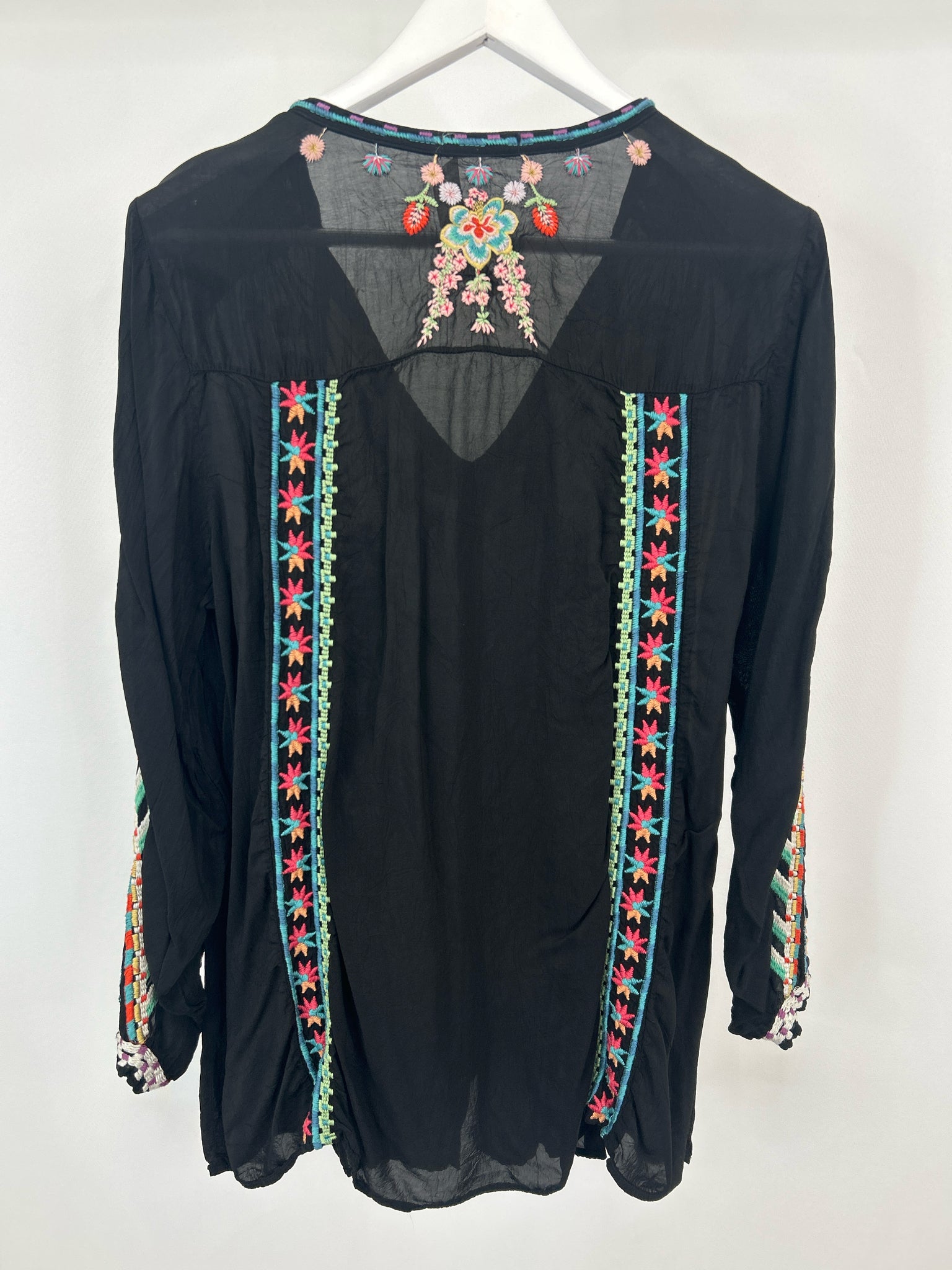 JOHNNY WAS Size L Black Women Tunic