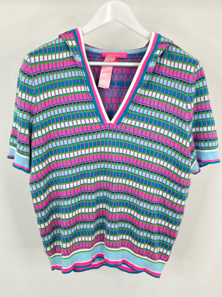 LILLY PULITZER Size XL Blue Print Women's Sweater