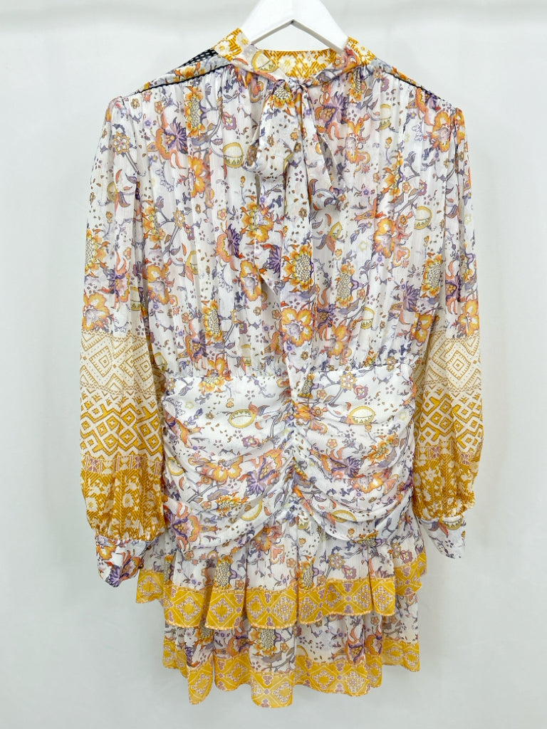BEULAH NWT Size L WHITE AND YELLOW Women's Dress