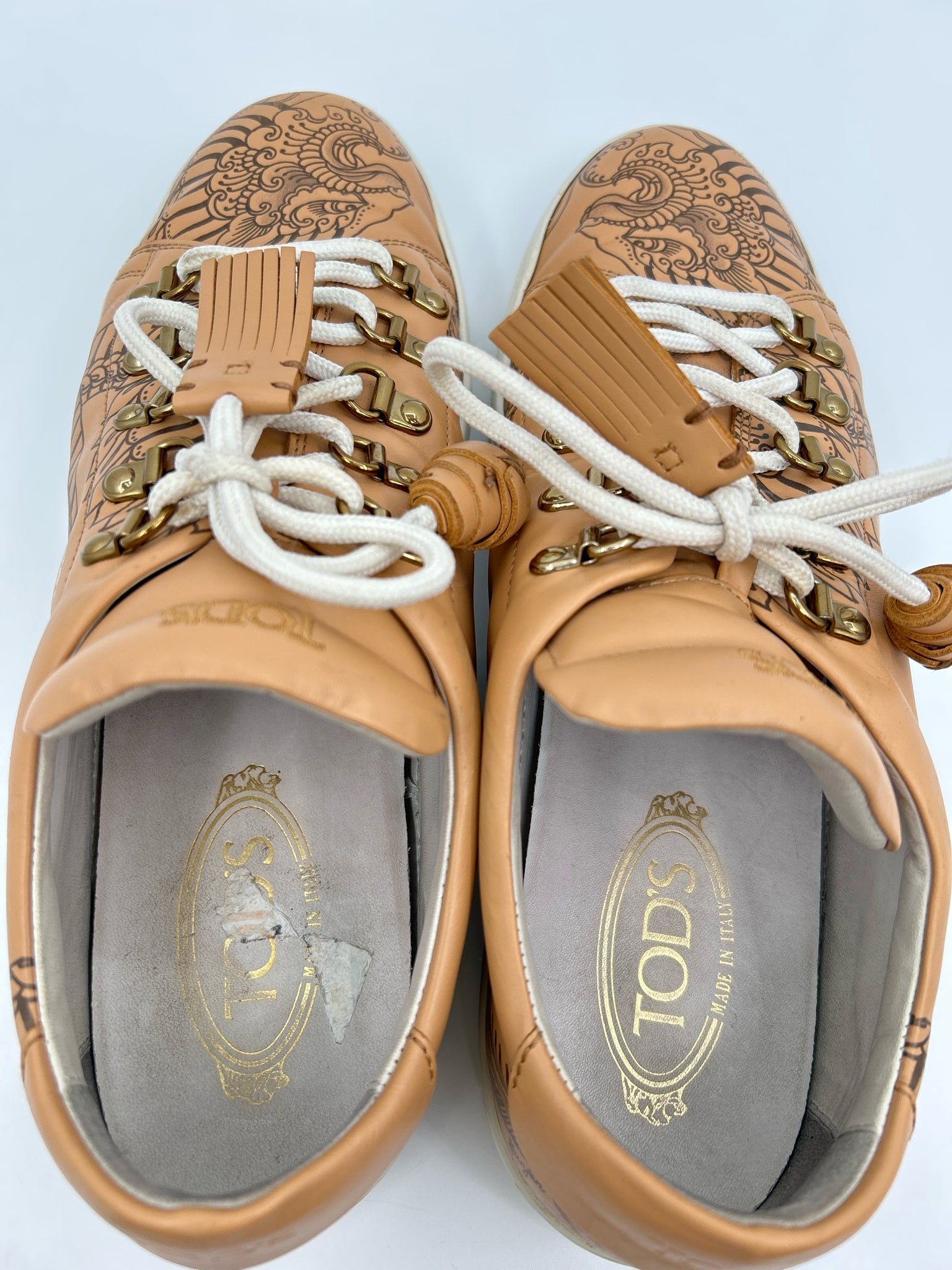 TOD'S Size 41.5 Tan Women Sneakers