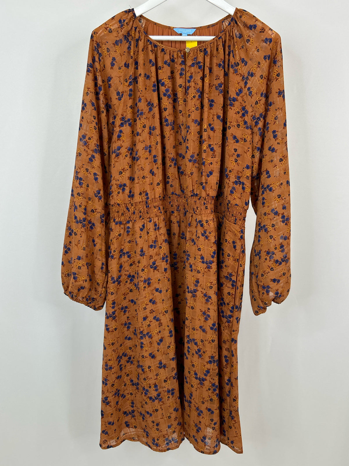 DRAPER JAMES Size 2X Brown floral Women Dress