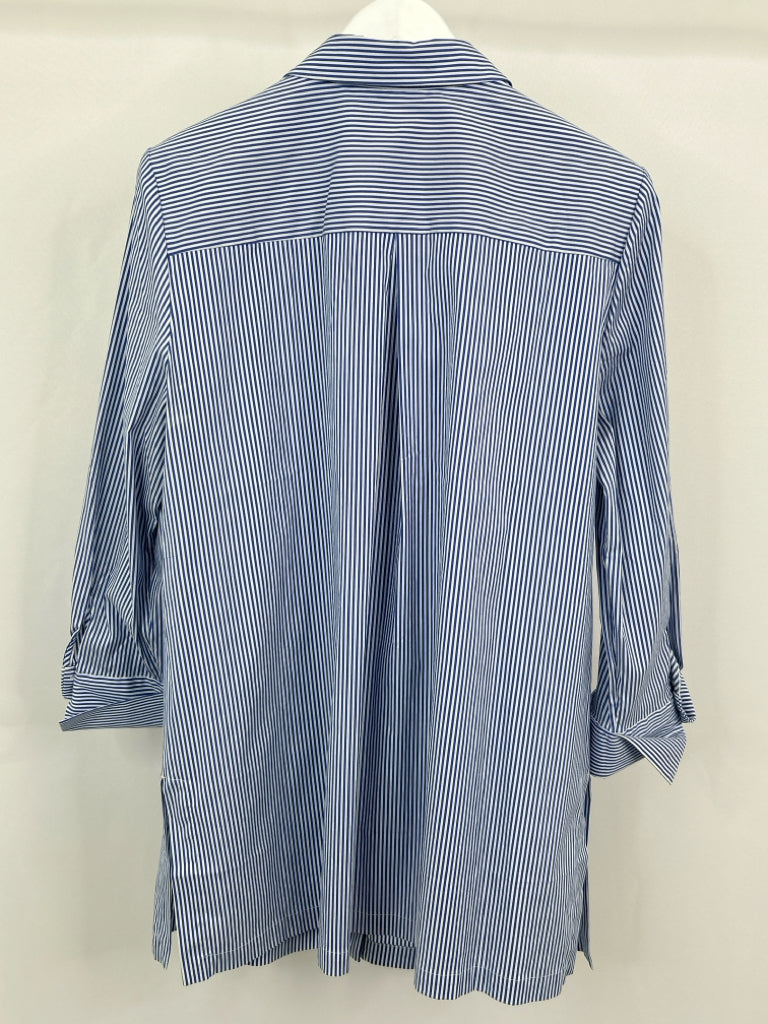 CHICO'S NWT Women Size 16/18 blue and white Tunic