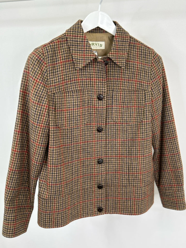 ORVIS Women Size 10 Brown Print Jacket