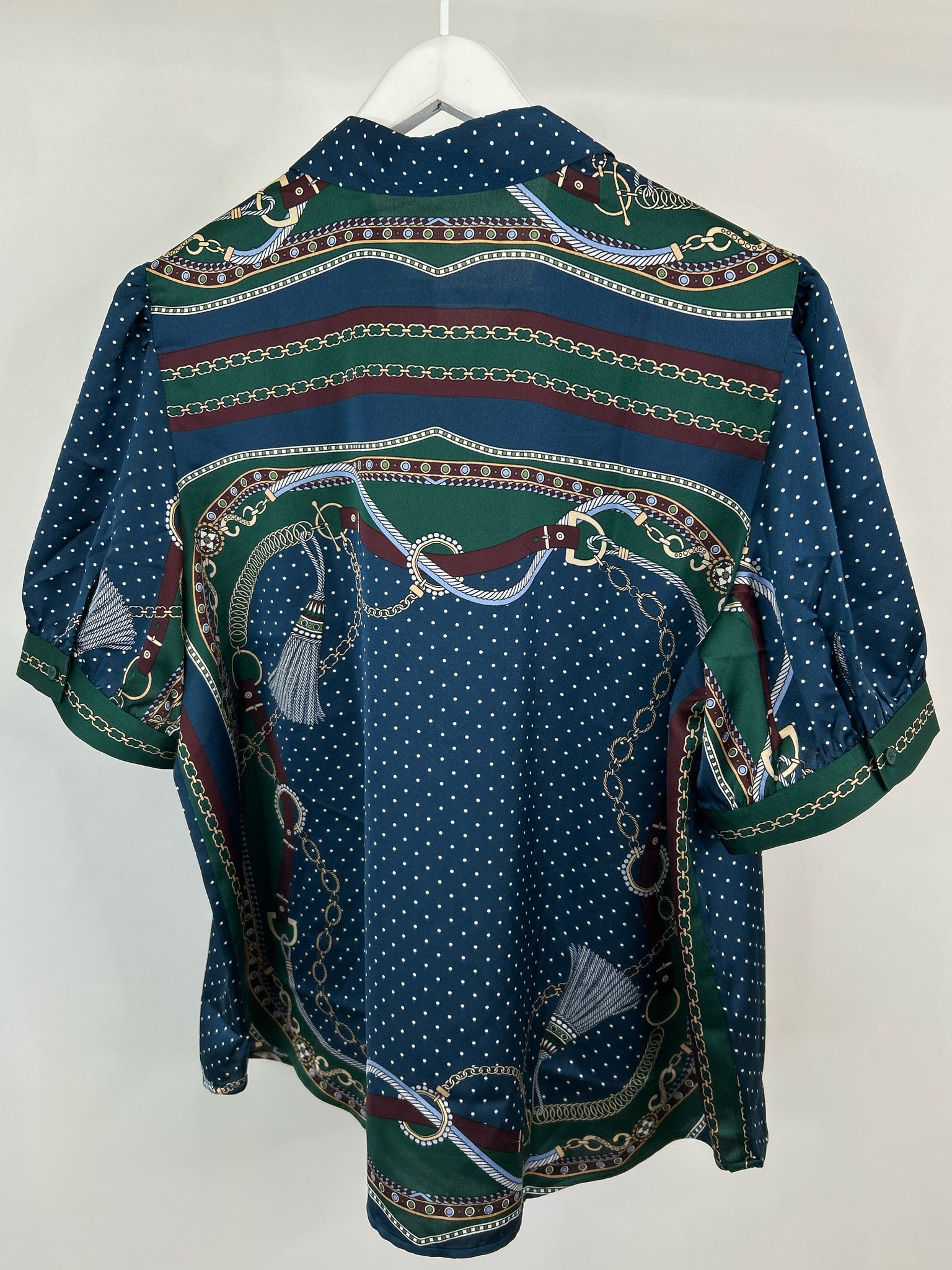 ANN TAYLOR Size XXL GREEN AND NAVY Women Shirt