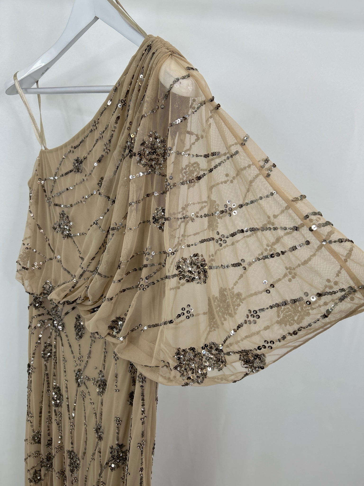 ADRIANNA PAPELL Size L Champagne Women Dress