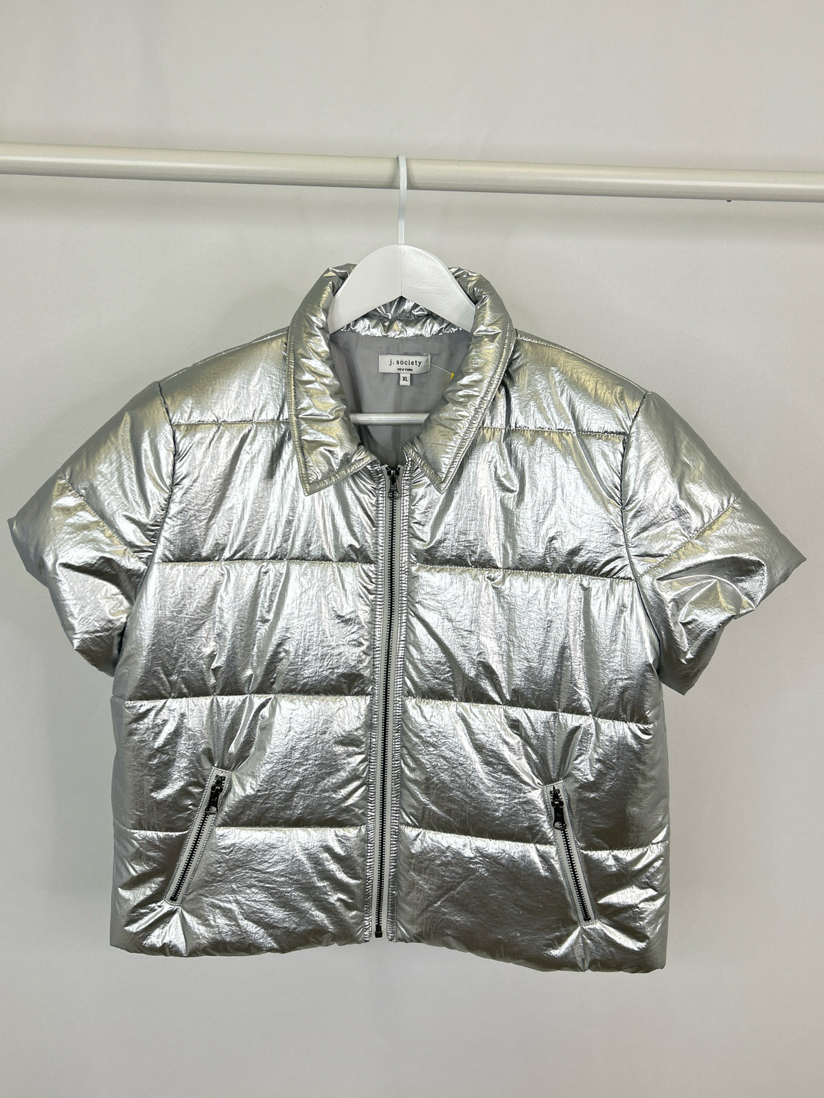 j. society Size XL Silver Women Jacket