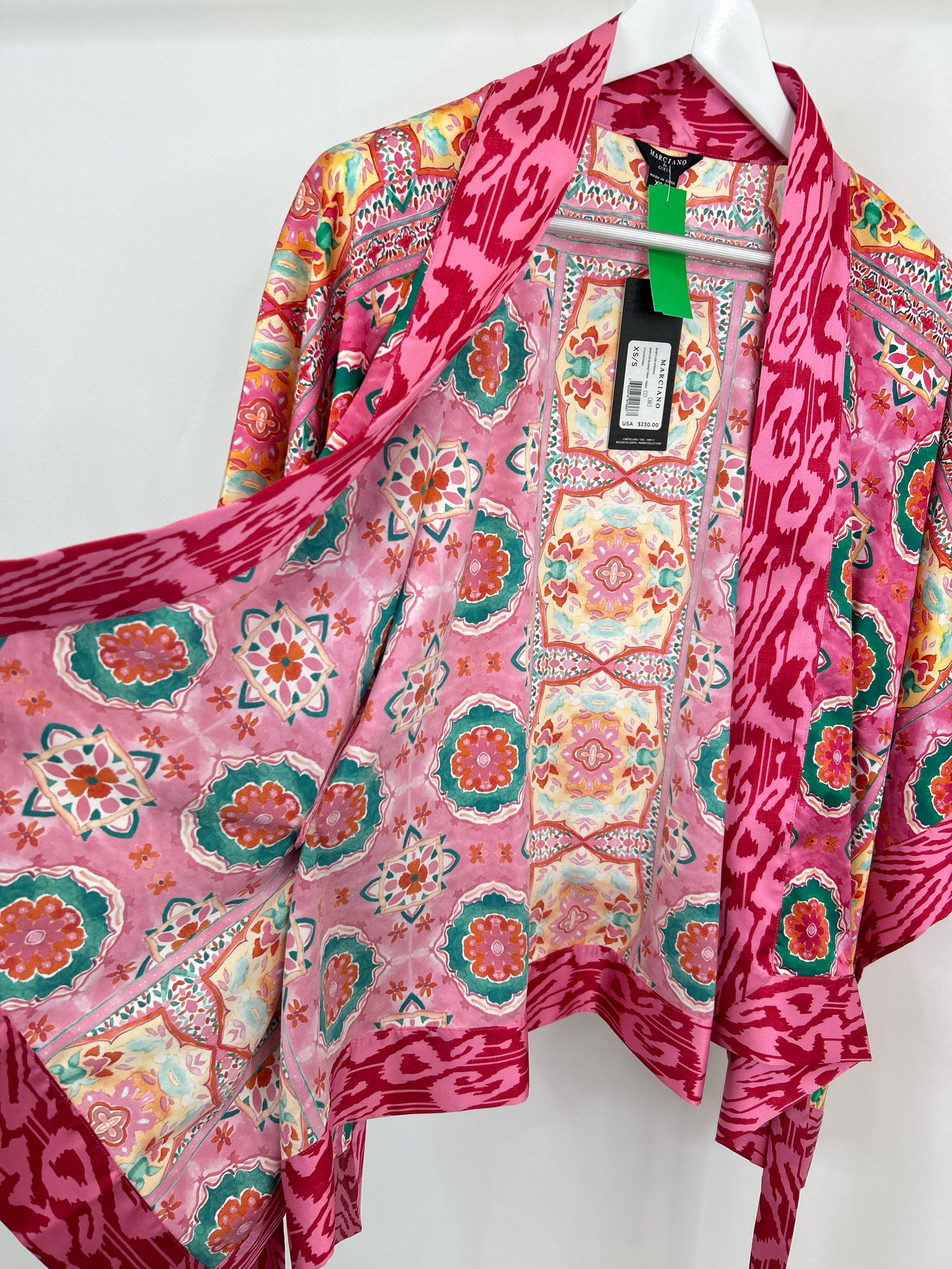 MARCIANO BY GUESS Size XS/S Pink Print Women Kimono NWT