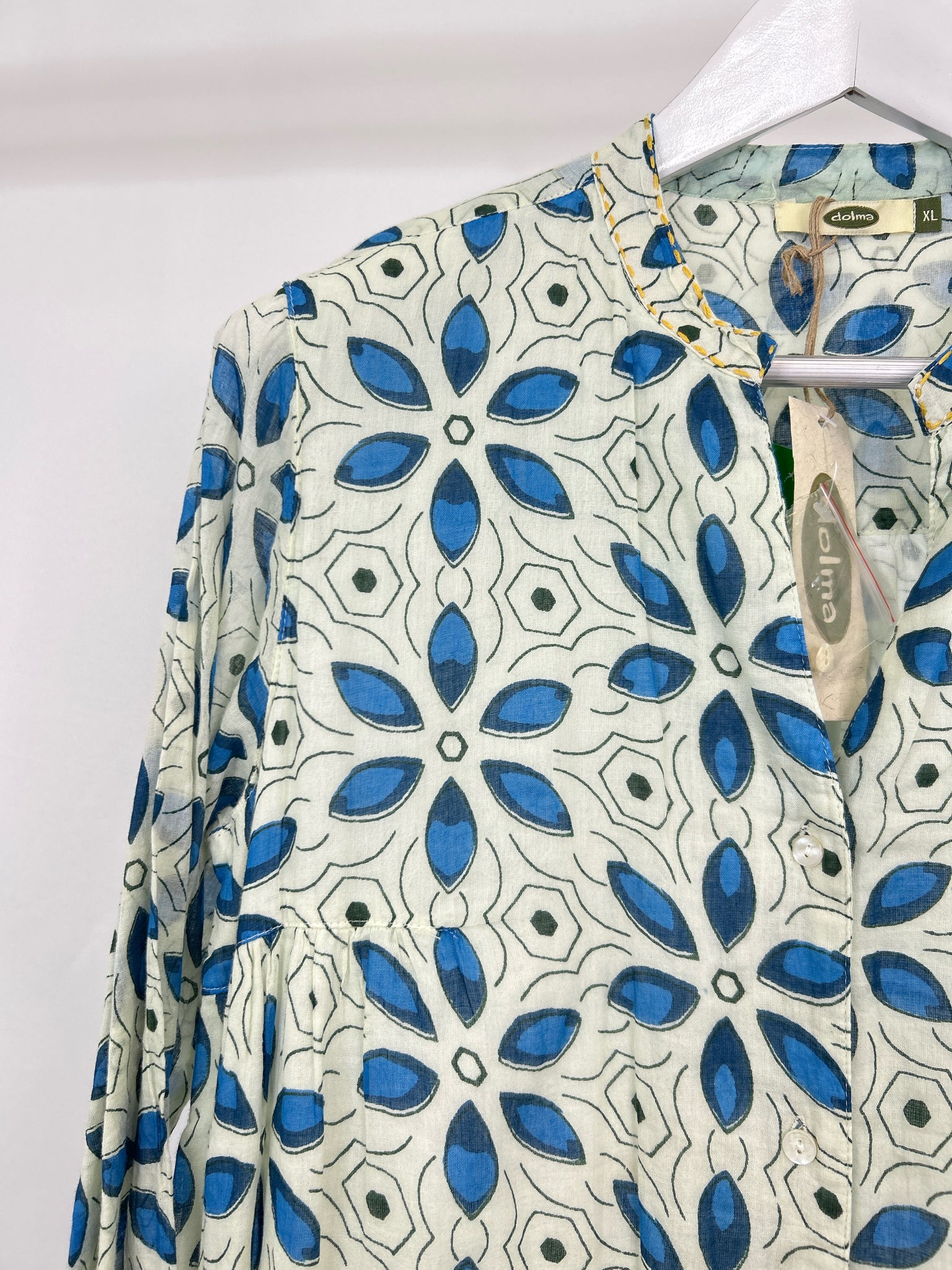 DOLMA Size XL WHITE & BLUE Women Dress
