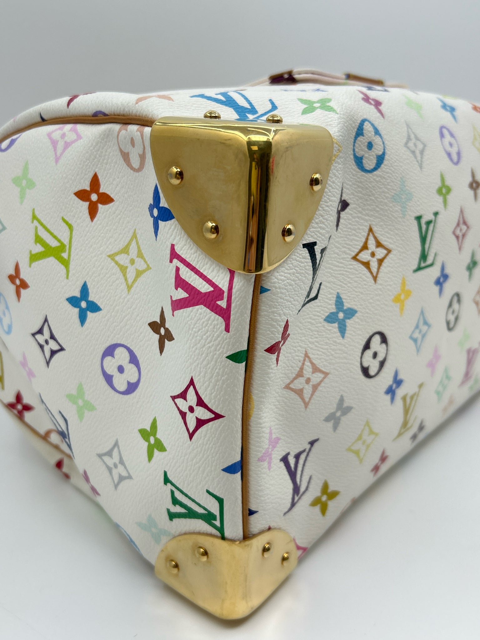 LOUIS VUITTON White Monogram Speedy Women Purse