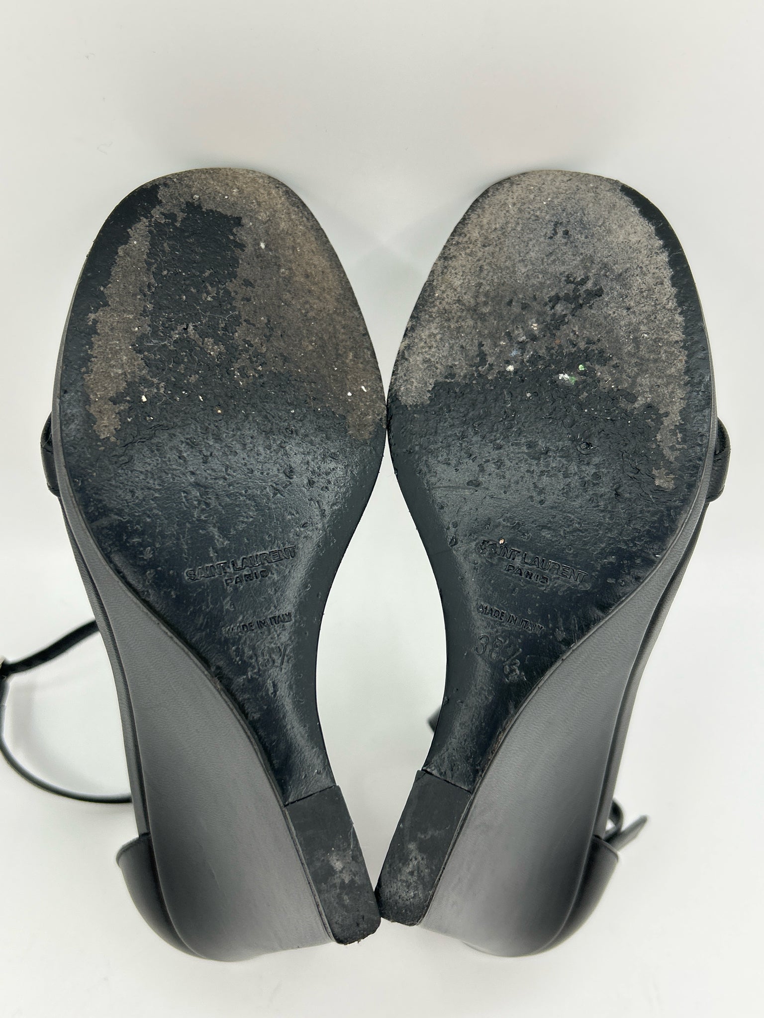 SAINT LAURENT Size 38.5 Black Women Sandal