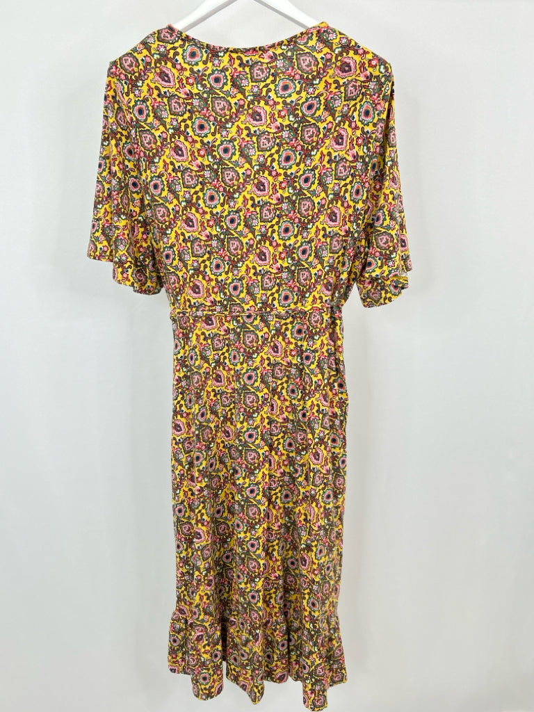 BODEN Size 20/22R Yellow Print Women's Dress