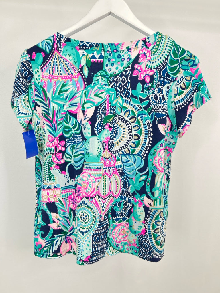 LILLY PULITZER Size M Blue Print Women's Top