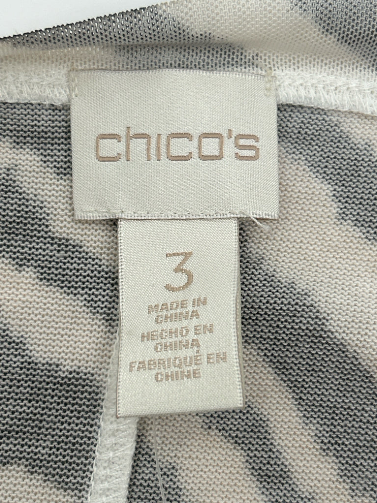 CHICO'S Women Size XL Beige & Black Top