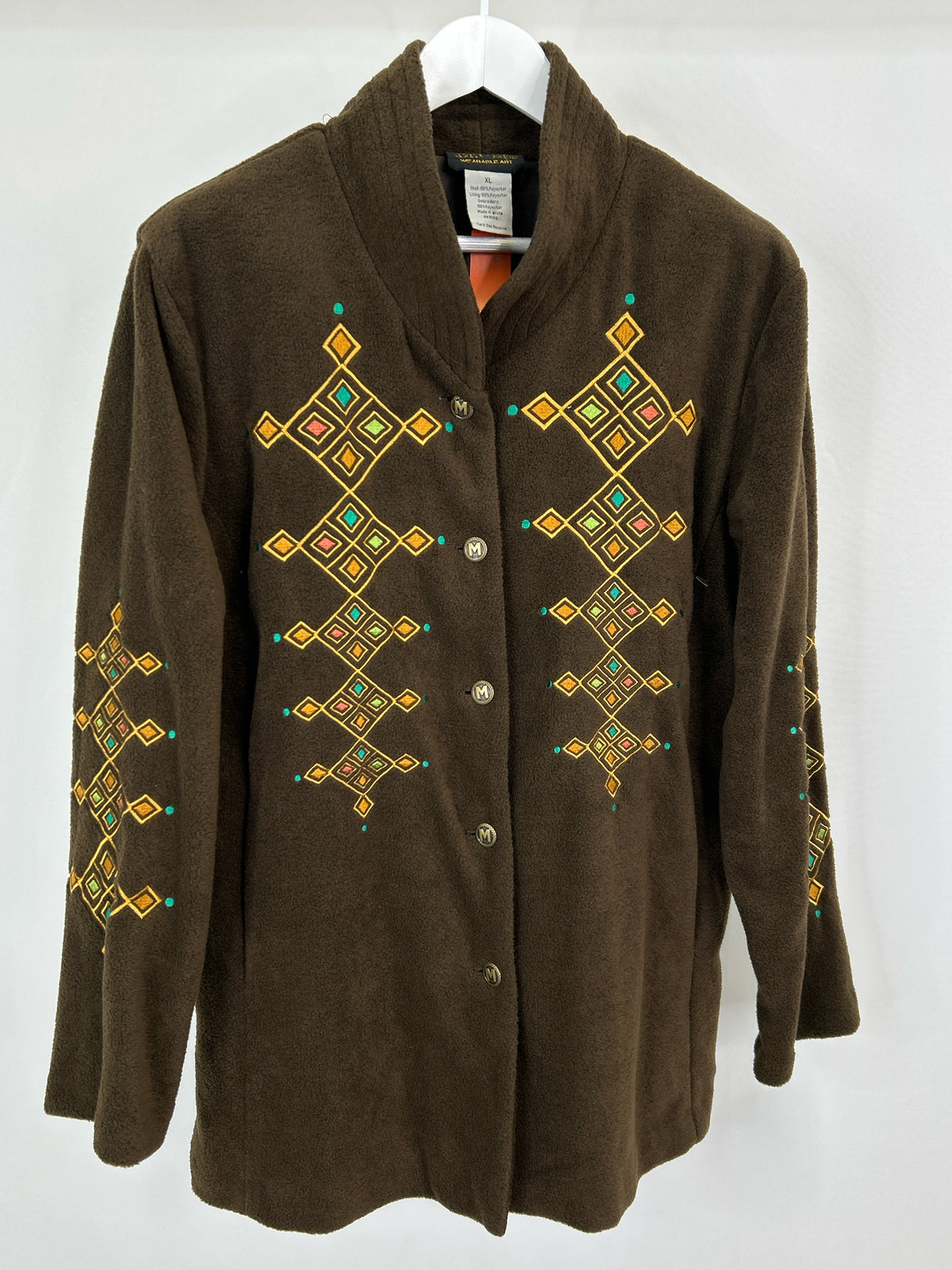BOB MACKIE Size XL Brown Print Women Jacket