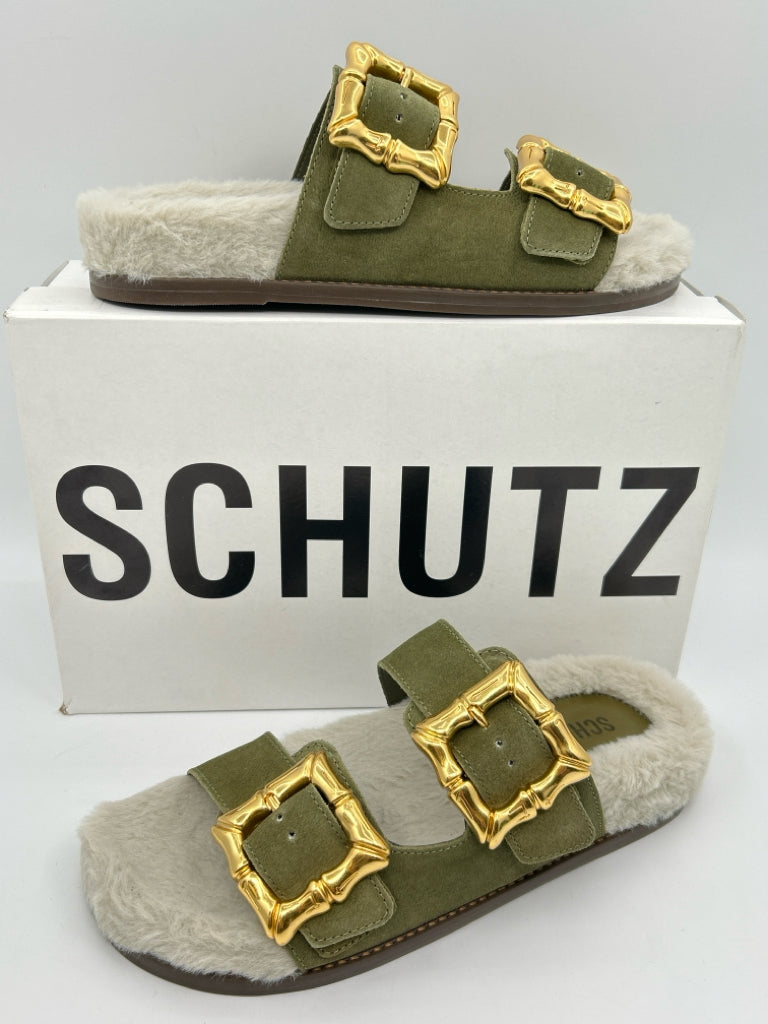 SCHUTZ NIB Women Size 7.5B OLIVE Sandal