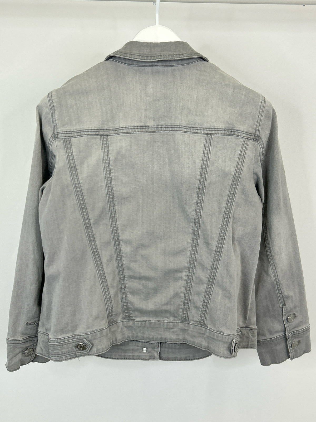 CHICO'S Size 12/14P GRAY DENIM Women Jacket