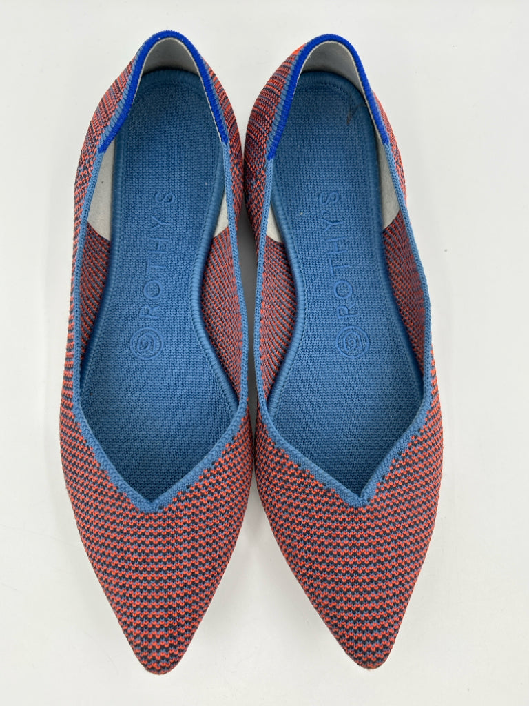 ROTHY'S Women Size 7.5 orange and blue Flats