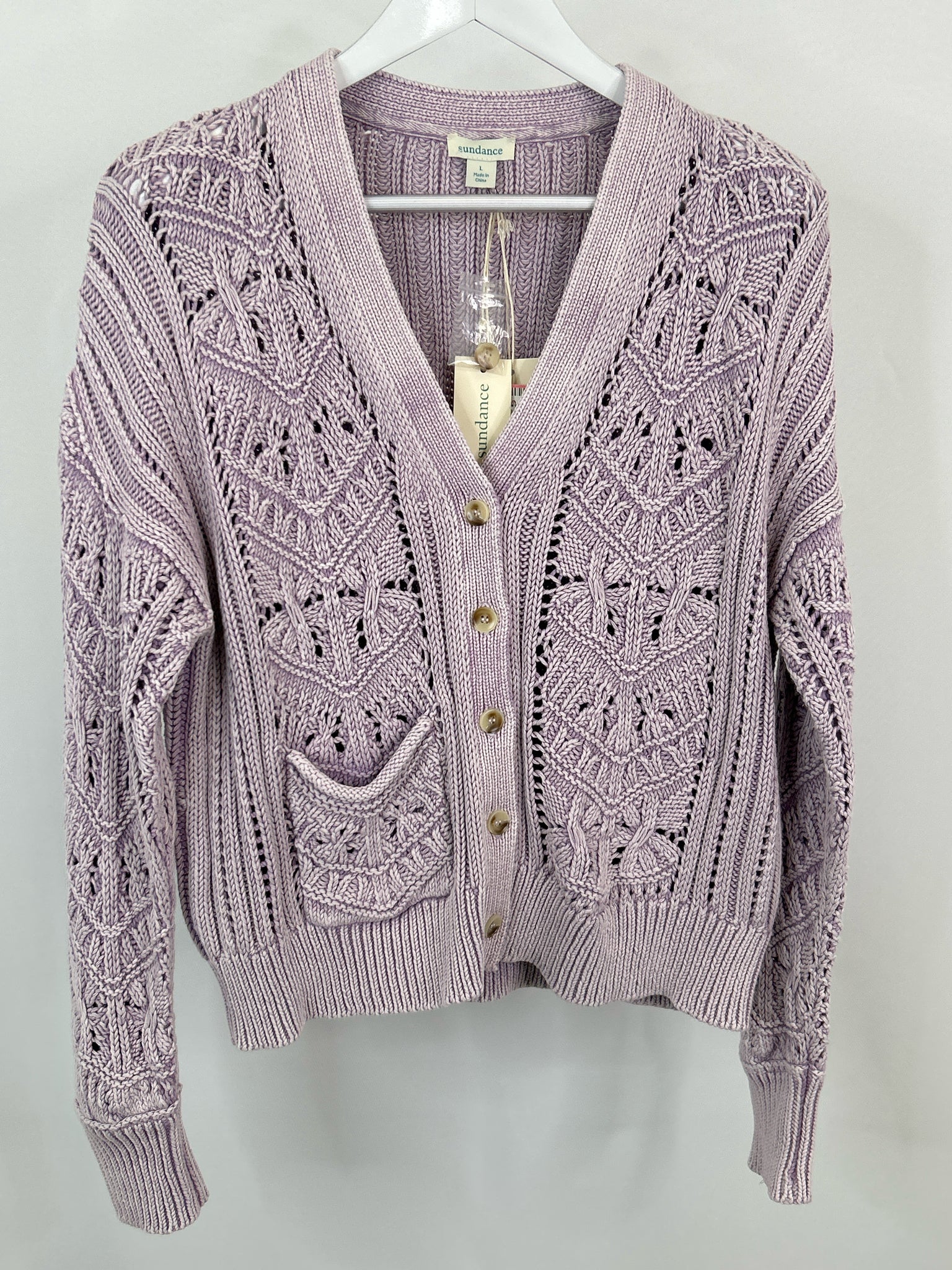 SUNDANCE Size L Lilac Women Cardigan