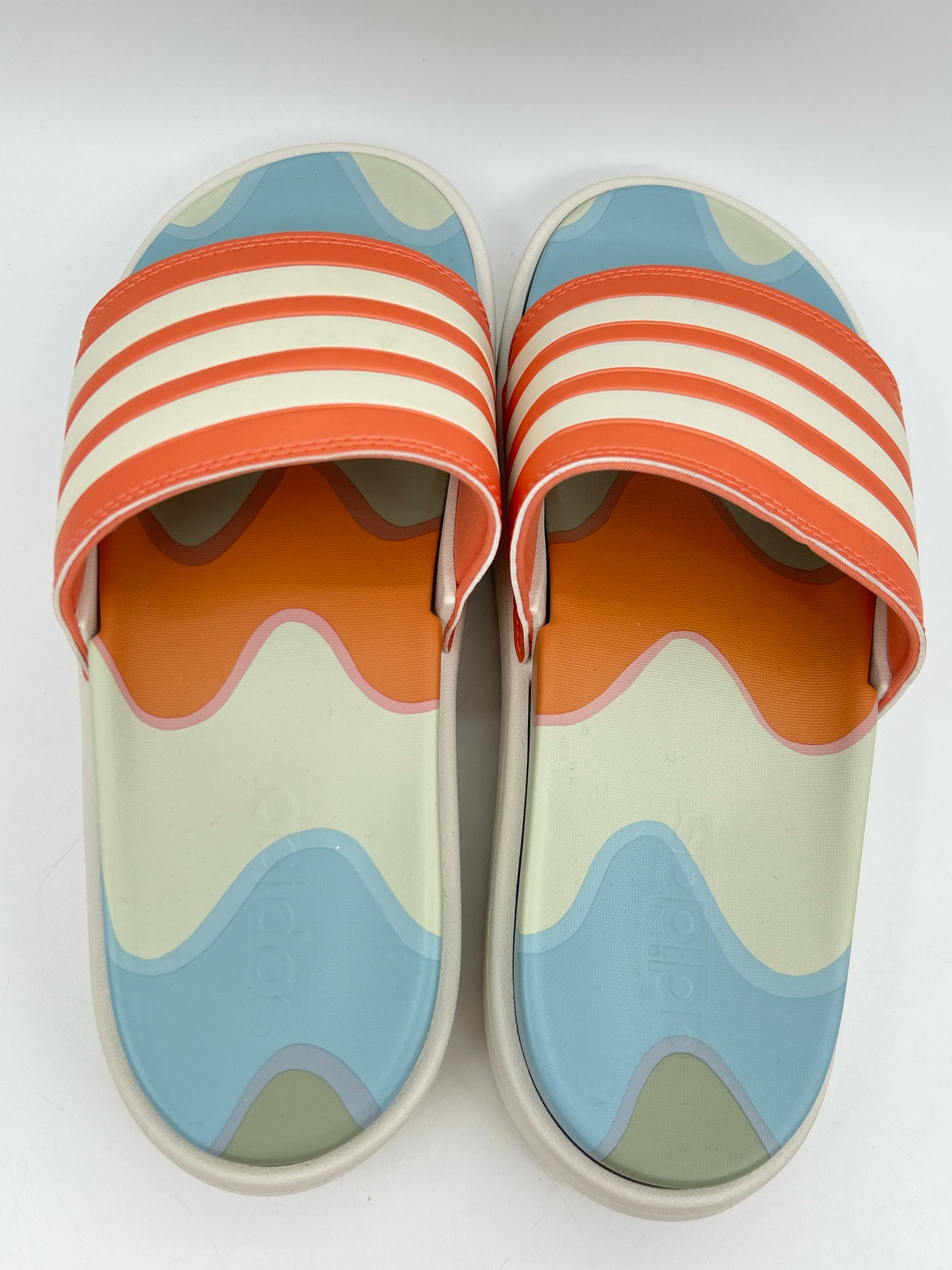 ADIDAS Size 7 ORANGE AND WHITE Women Sandal