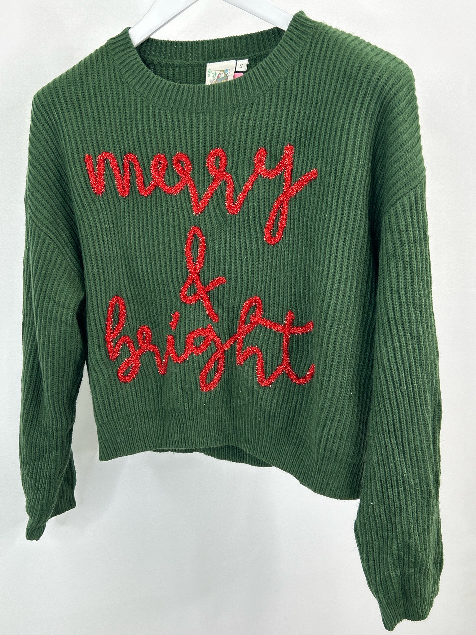 Queen of Sparkle Size S Green Women Sweater