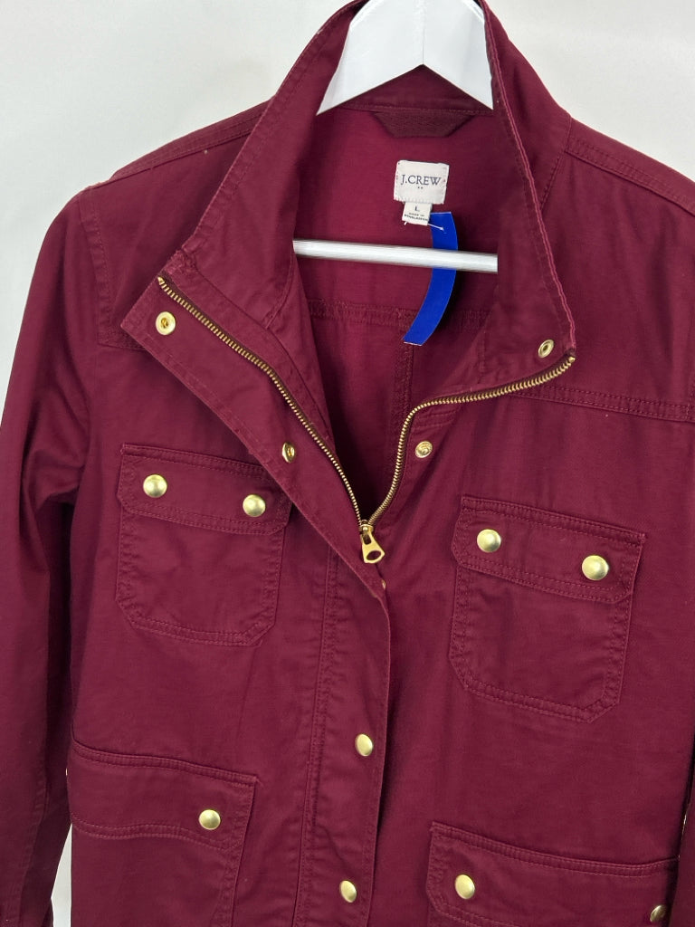 J CREW Women Size L Burgundy Downtown Field Jacket