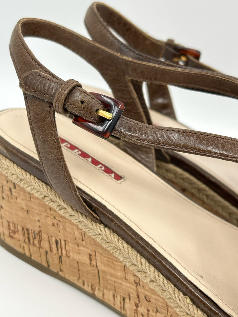 PRADA Size 39 Brown Women's Sandal
