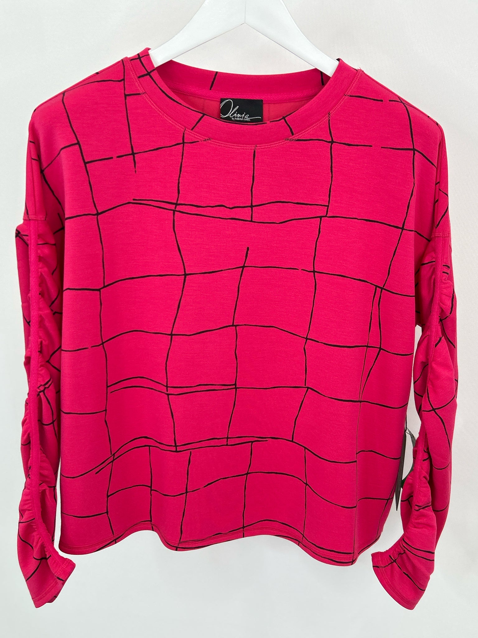 OLIVIA BY HABITAT CLOTHES Size S Magenta and Black Women Pullover