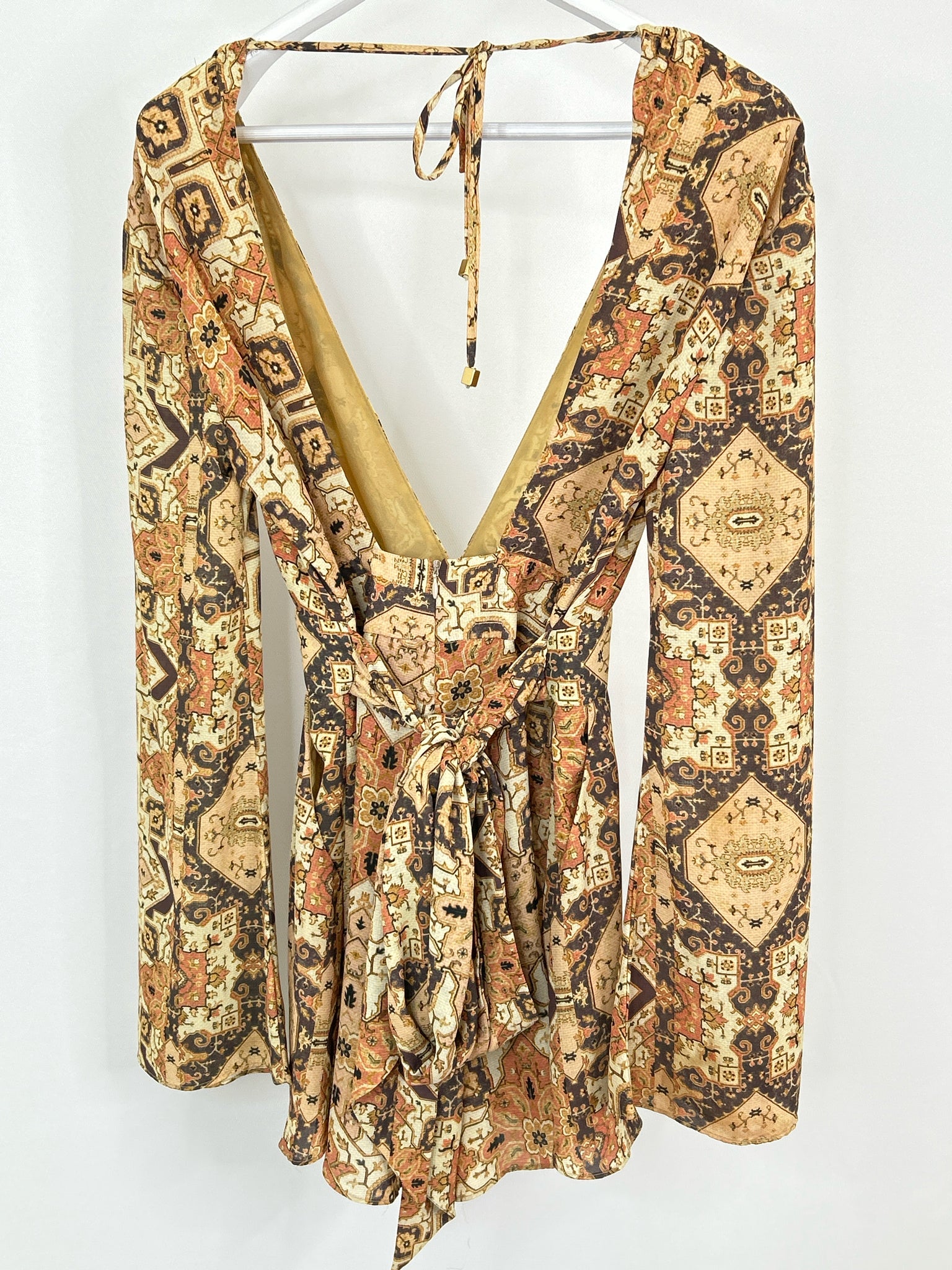 BEC & BRIDGE Size 6 Beige Print Women Romper