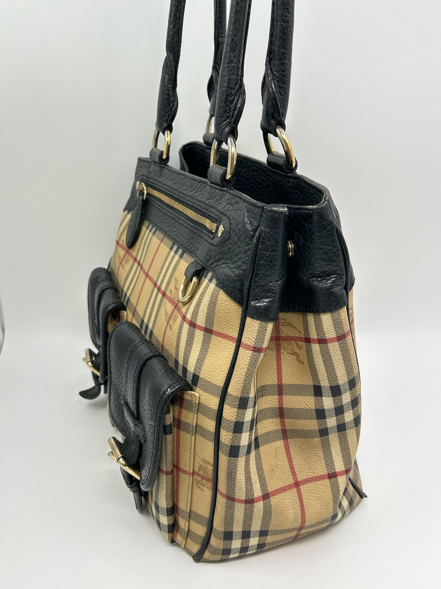 BURBERRY Brown Plaid Women Tote