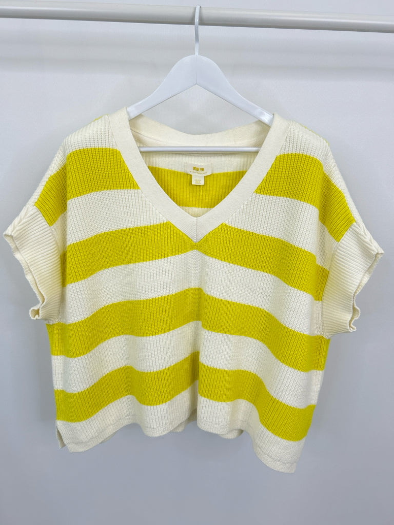 MAEVE Women Size S YELLOW & CREAM Sweater