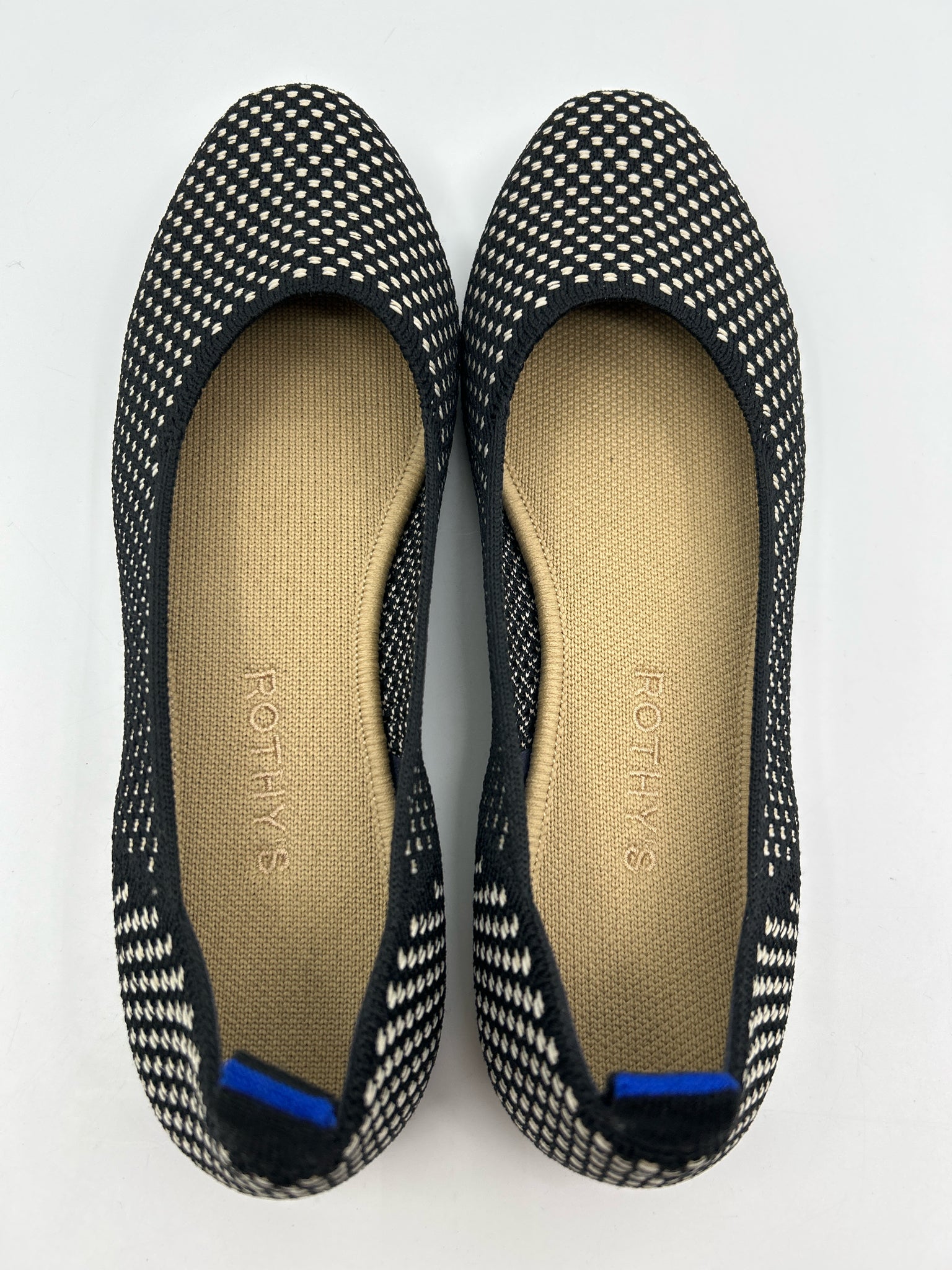 ROTHY'S Size 8.5 Black and White Women Flats