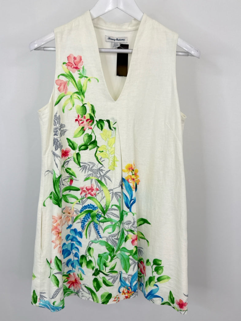 TOMMY BAHAMA Size S White Floral Women Dress