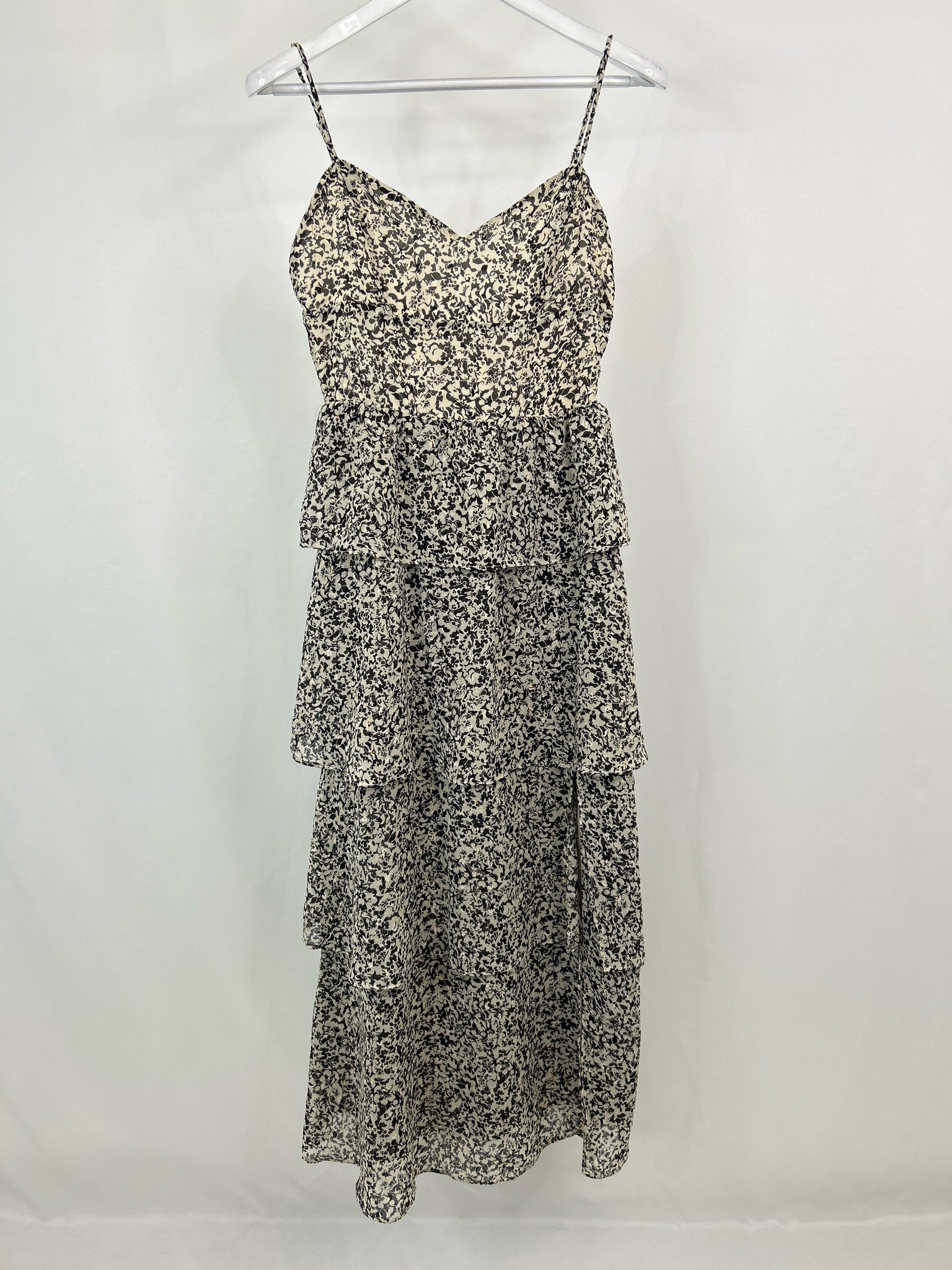 AQUA Size M Black & Beige Women Dress