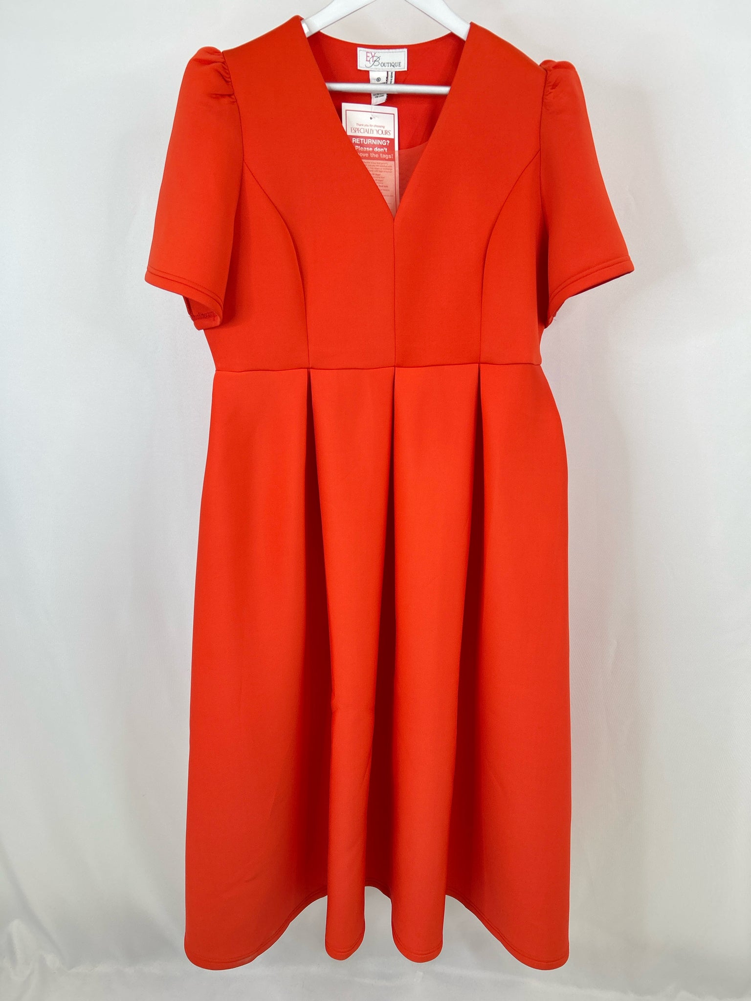 EY BOUTIQUE NWT Size 1X Orange Women Dress