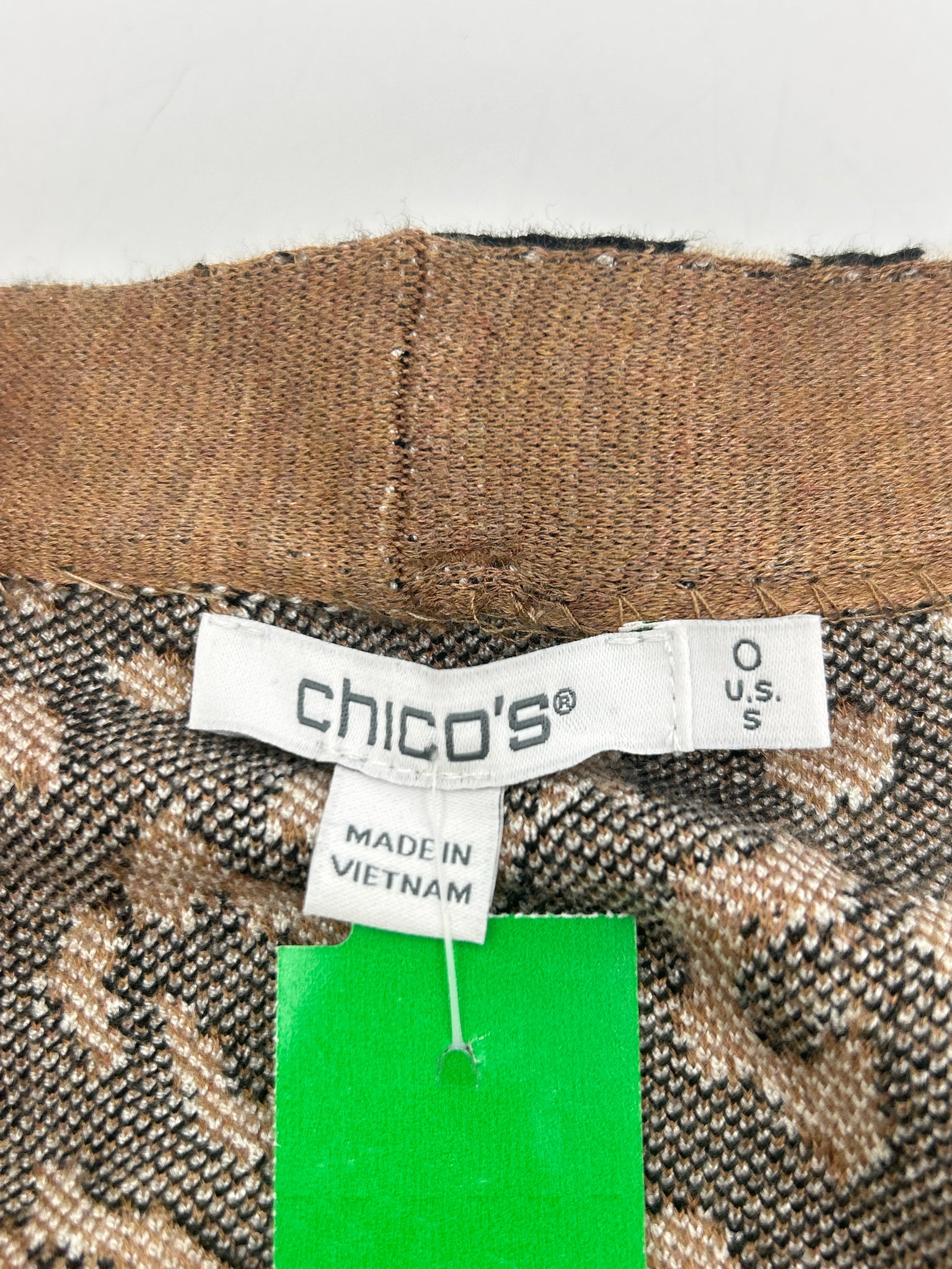CHICO'S Size S Brown and White Women Cardigan