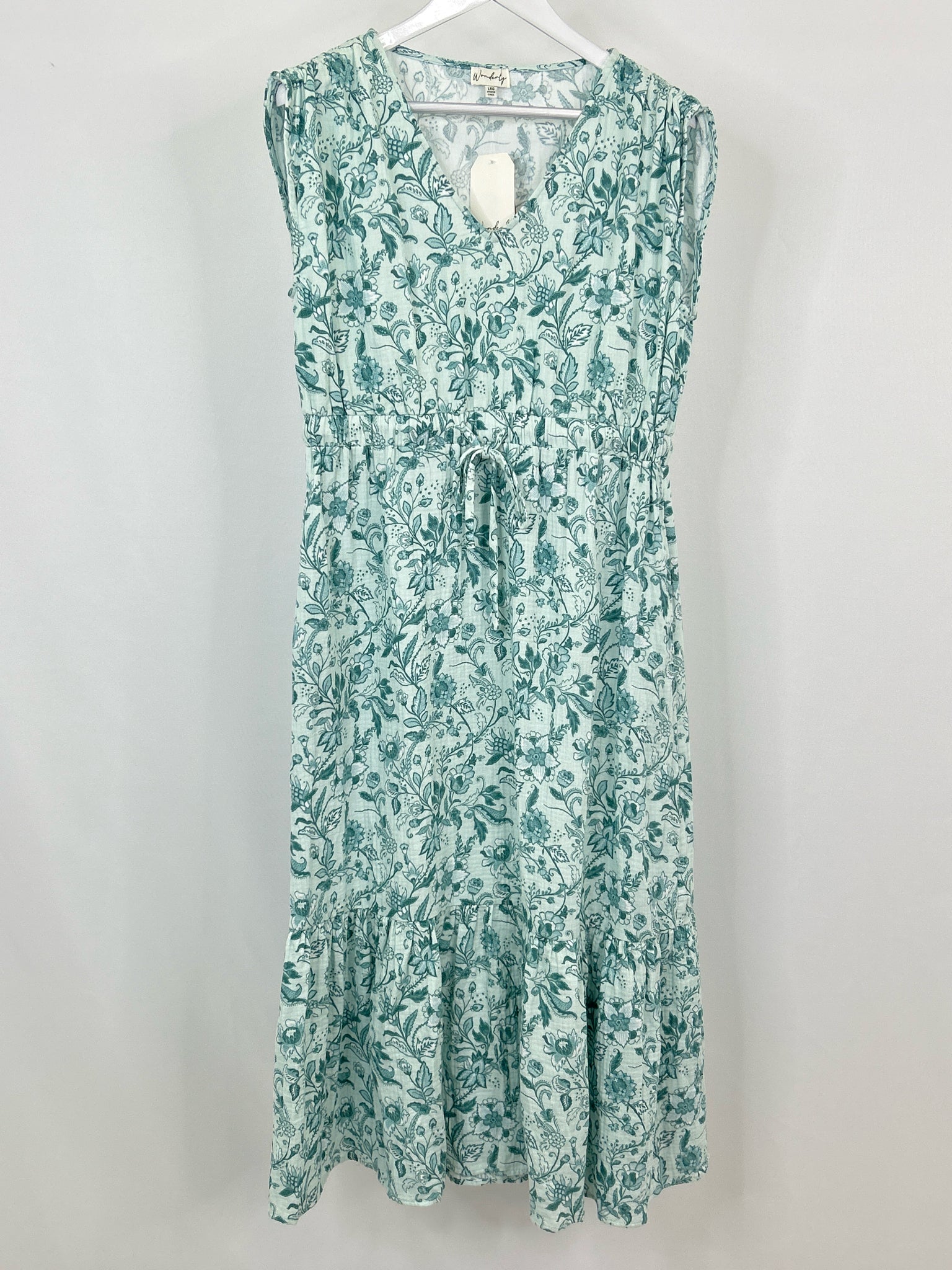 WONDERLY Size 6 turquoise print Women Dress