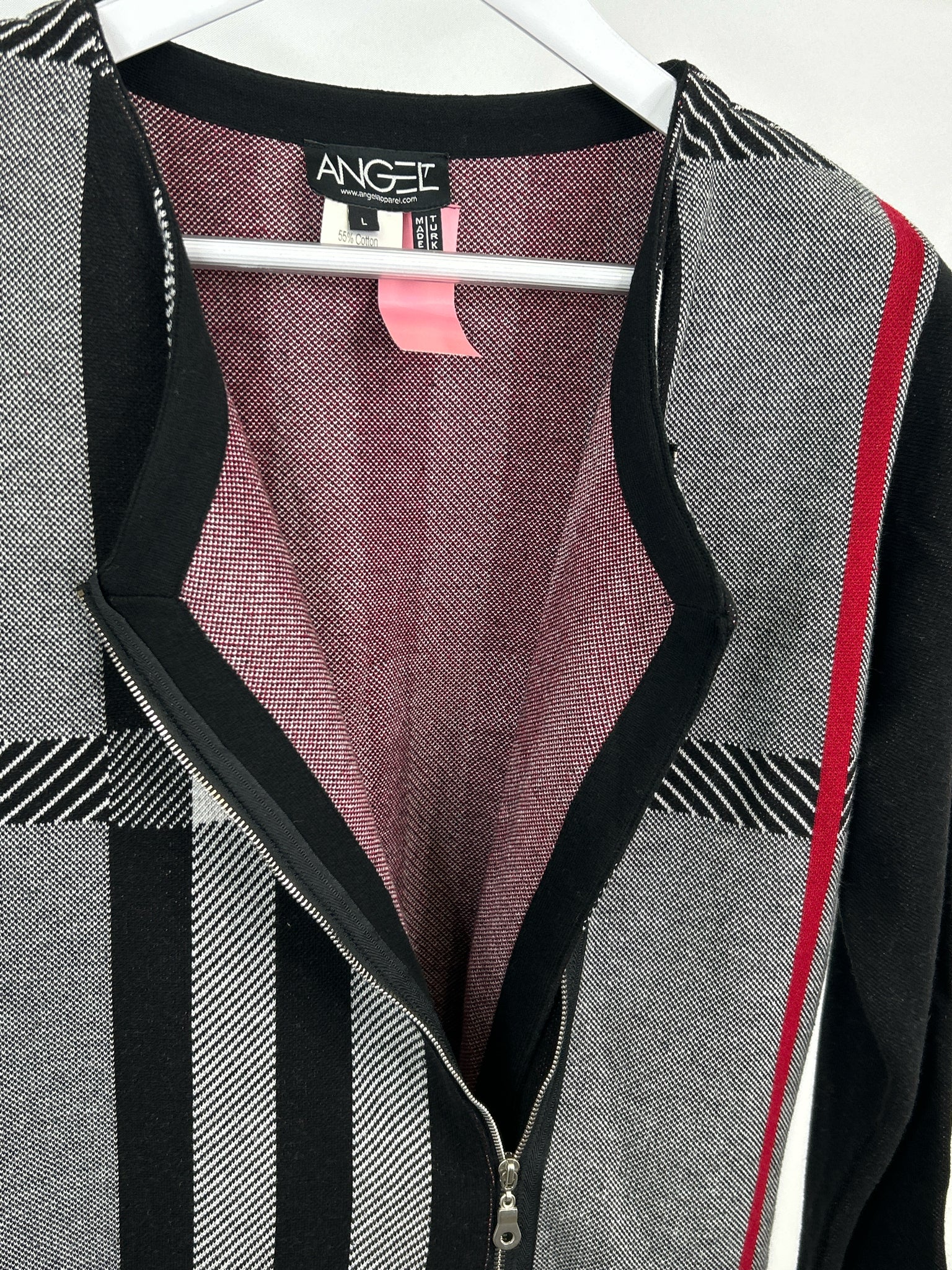 ANGEL APPAREL Size L black and red Women Cardigan