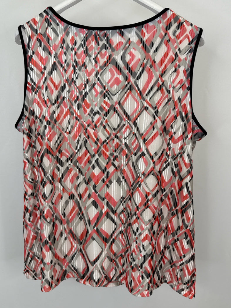 KASPER Size 1X red and white Women 2-piece Set