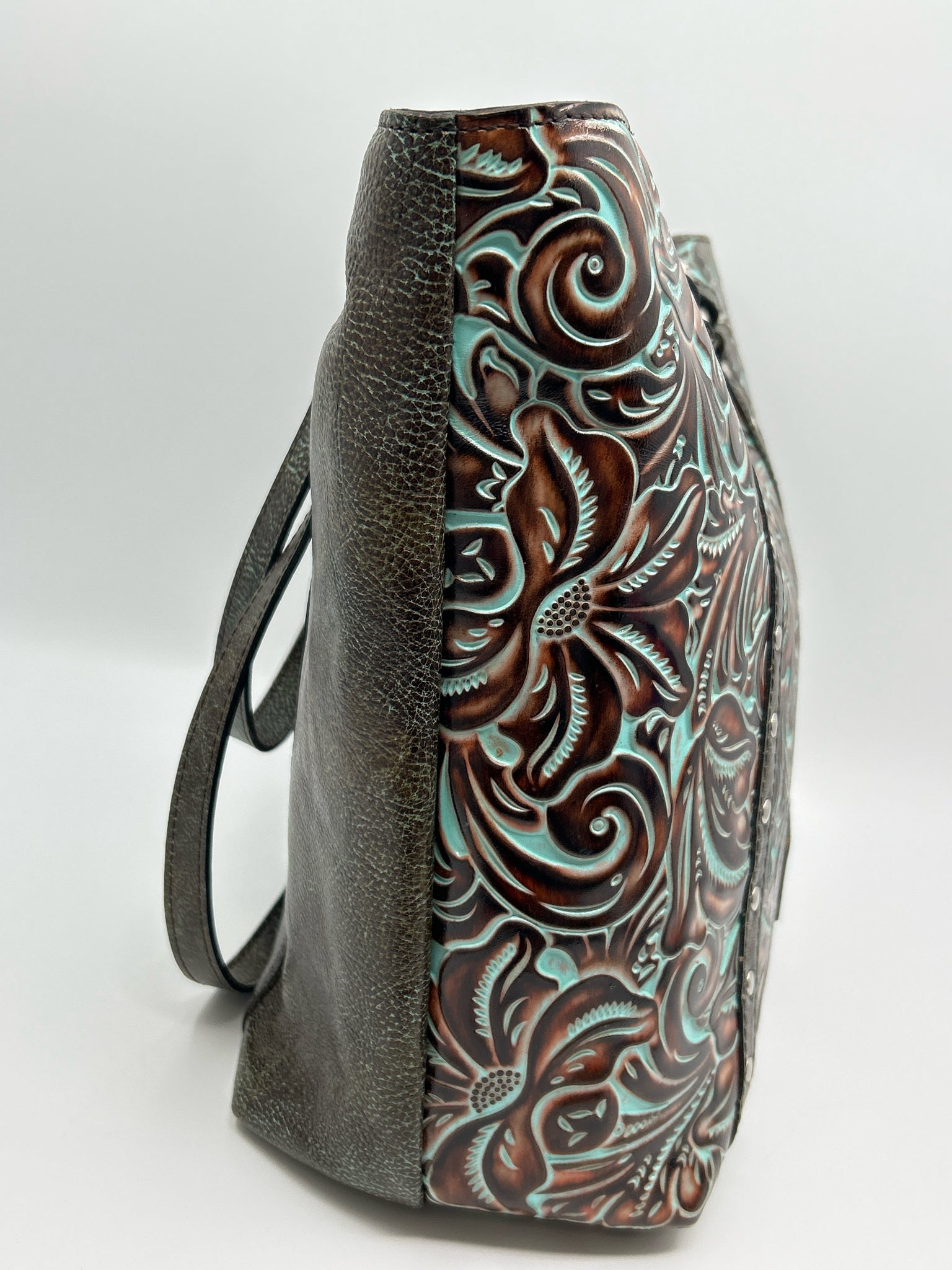 PATRICIA NASH Brown & Turquoise Women Tote