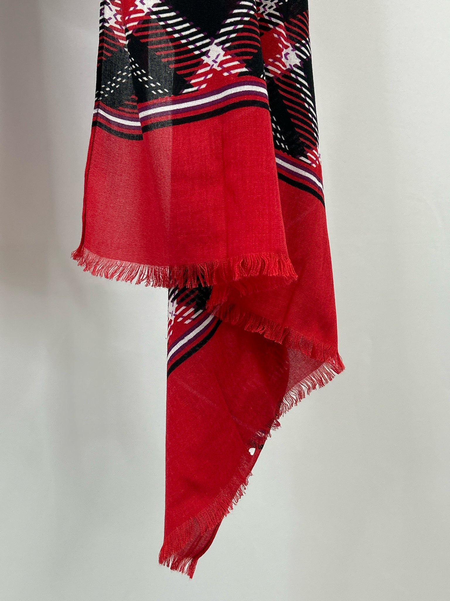 TALBOTS Size One Size Red and Black Women Scarf