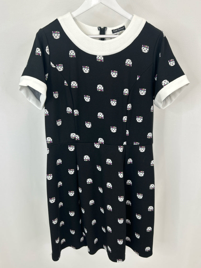 Smak Parlour Size 0X Black Print Women's Dress