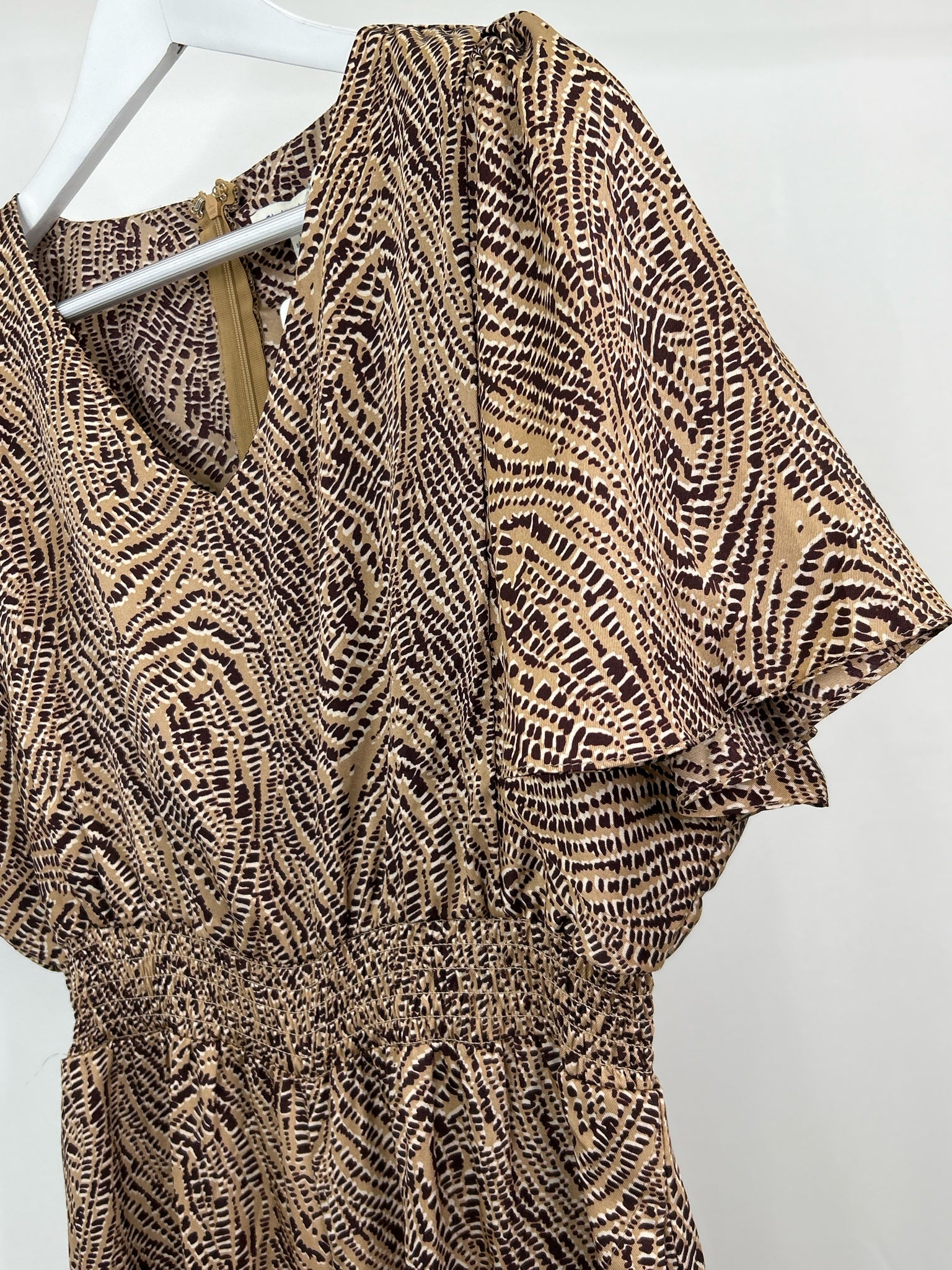 SHE + SKY Size L Brown Print Women's Jumpsuit NWT