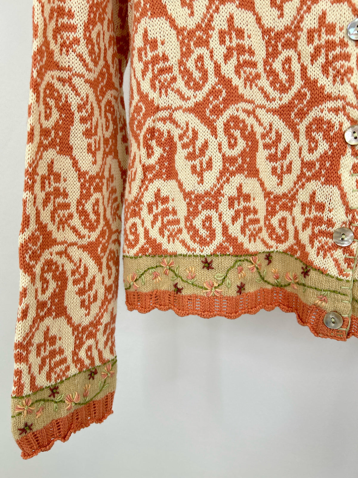 SUNDANCE Size S Peach Print Women Cardigan