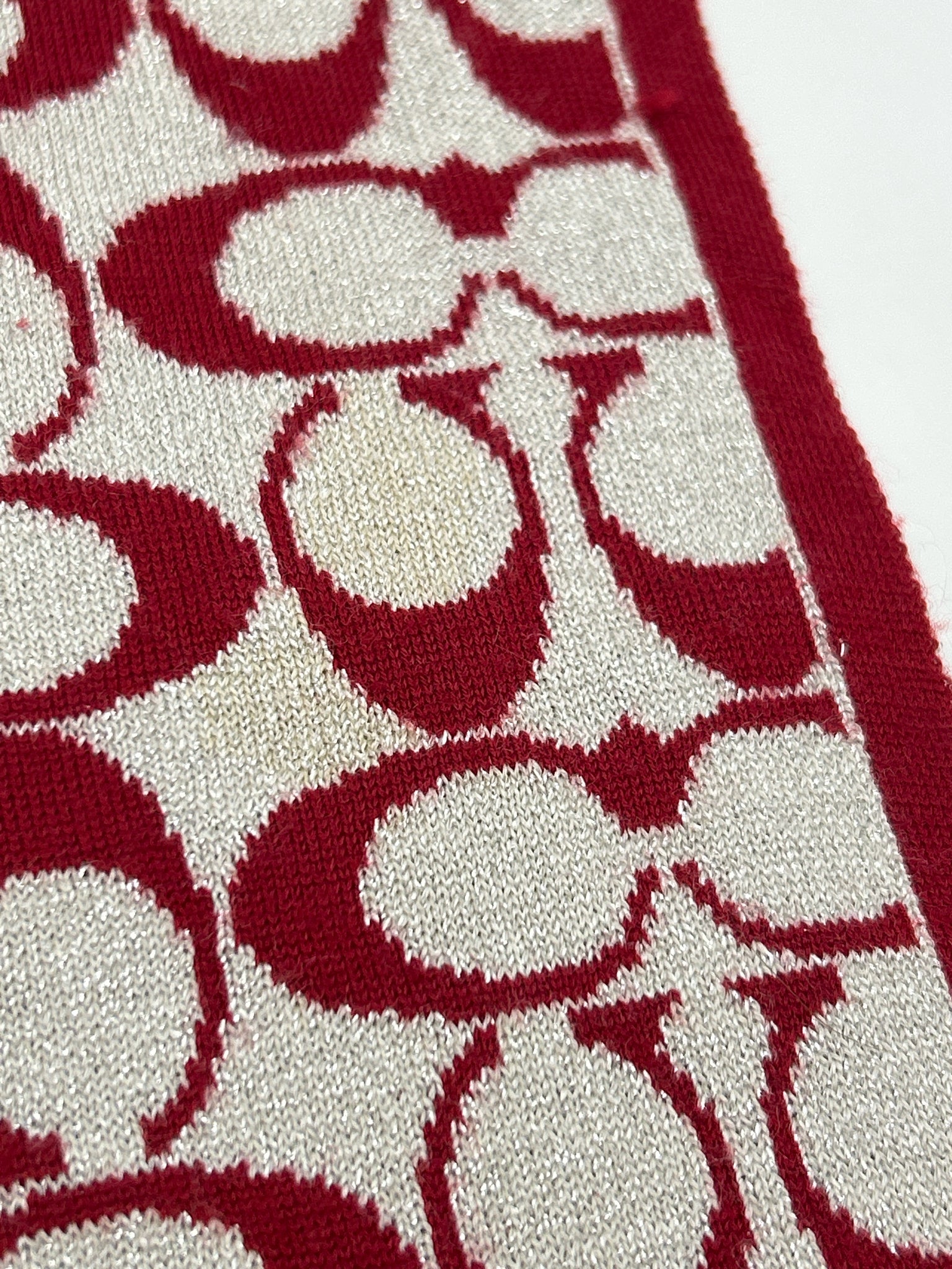 COACH SILVER AND RED Women Scarf