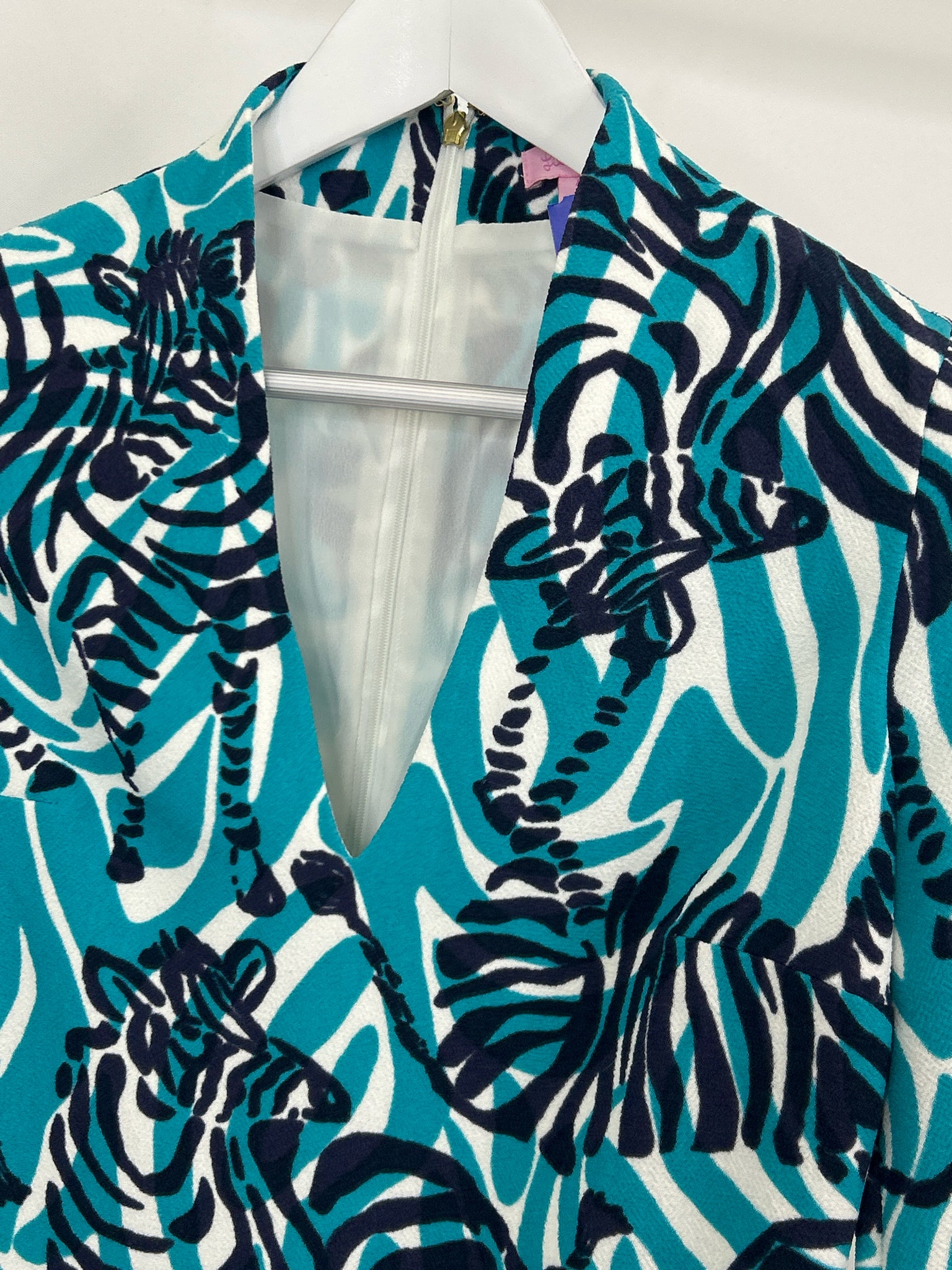 LILLY PULITZER Size 4 TEAL AND BLACK Women Dress