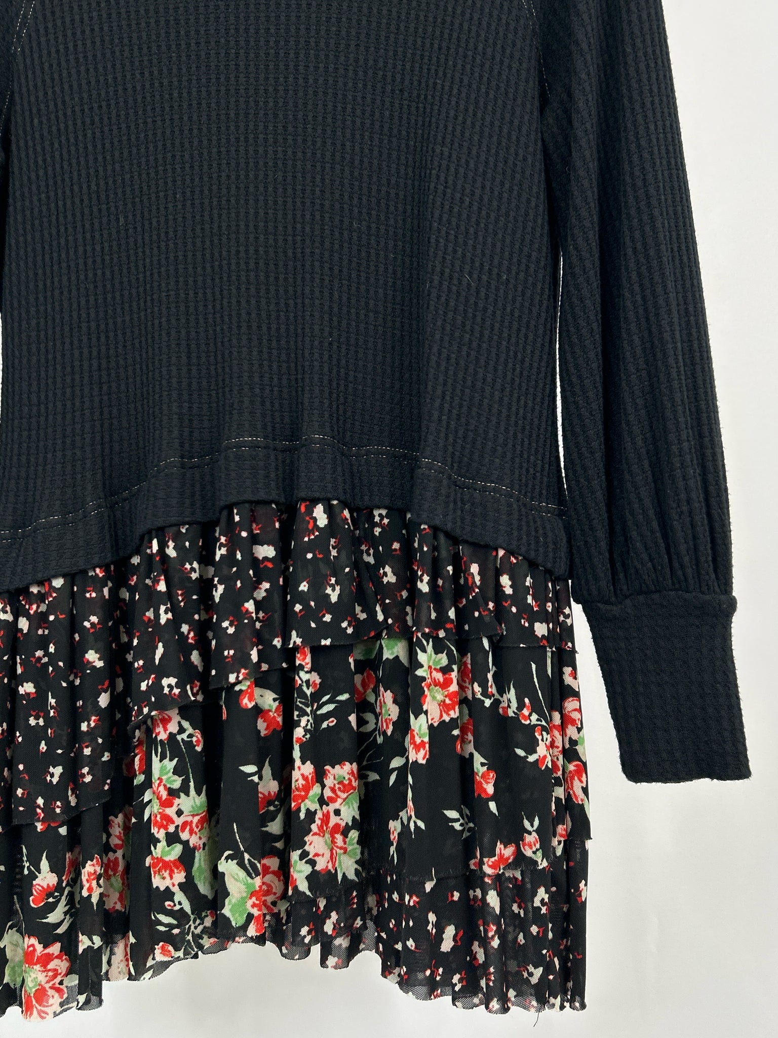 FREE PEOPLE Size XS Black Print Women Tunic Dress